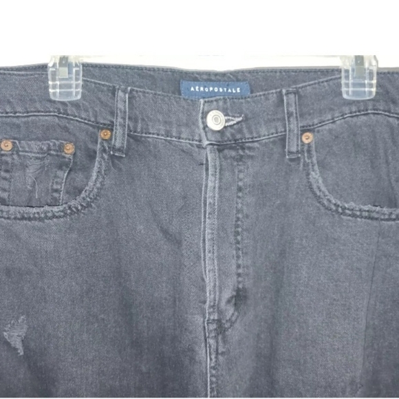 Aeropostale Women's 90S Baggy Jeans Black 12R Regular Distressed - Picture 6 of 14